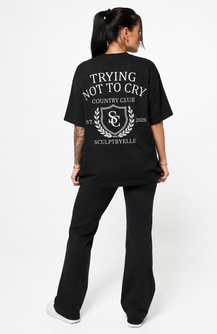 Trying not to cry tee unisex -Black