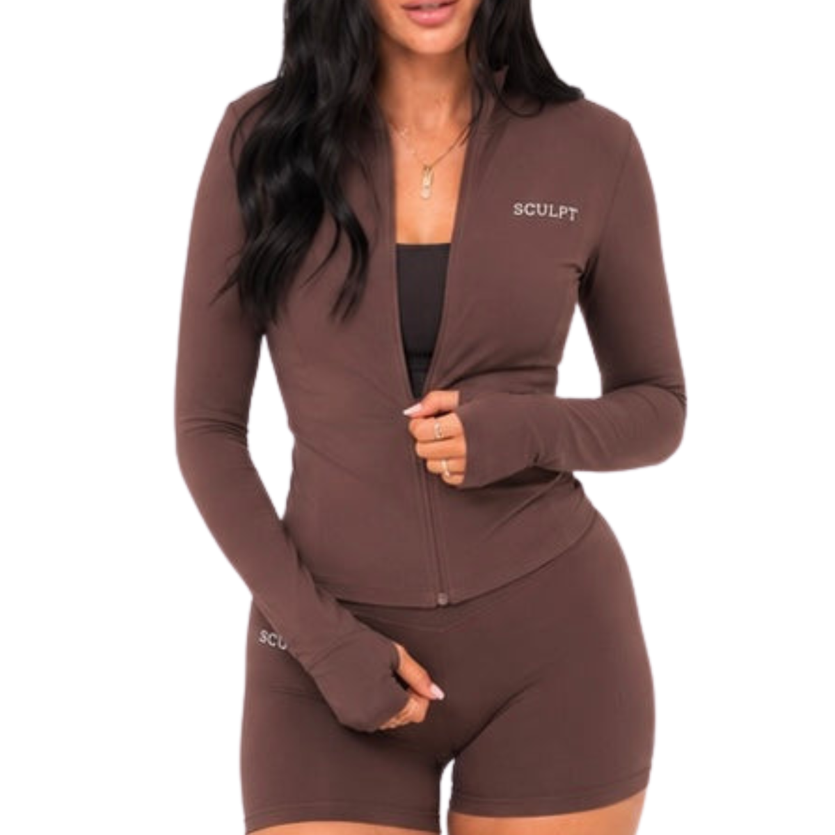 SCULPT Contour Zip Jacket – Espresso