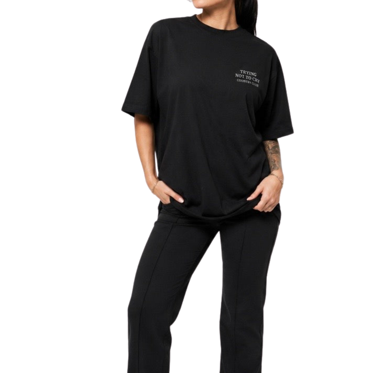 Trying not to cry tee unisex -Black