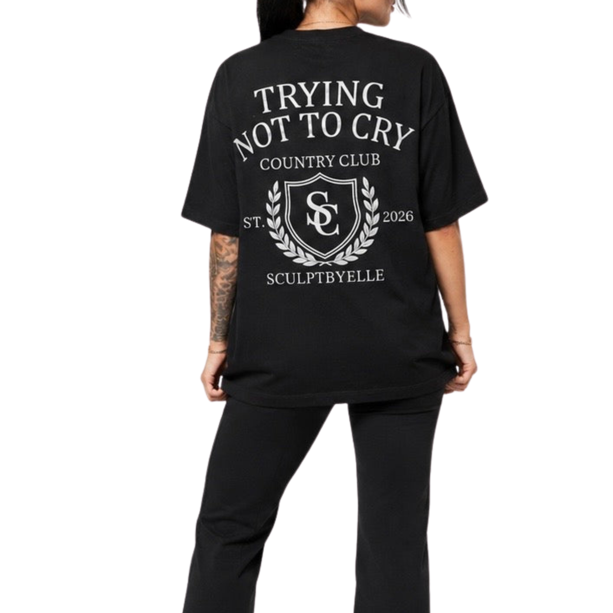 Trying not to cry tee unisex -Black