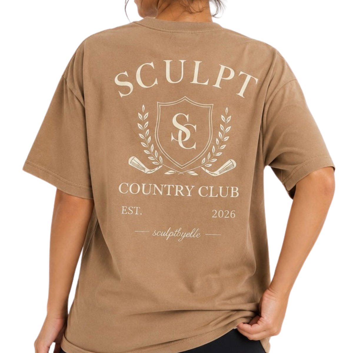 SCULPT Country Club Oversized Tee unisex – latte