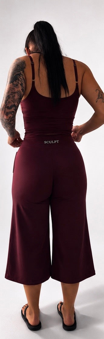 SCULPT Wide Leg 3/4 Pants – (Plum PRE-SALE)