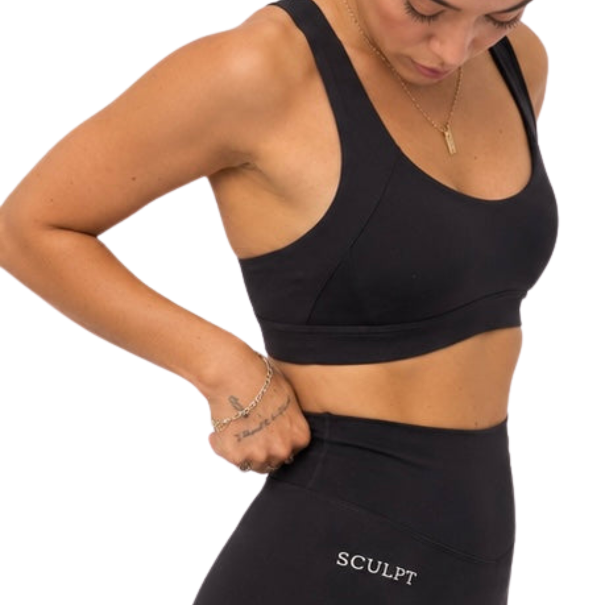 SCULPT Contour Halter Bra – Black
