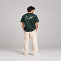 Malone Premium Oversized Embroidered Tee — Forest Green