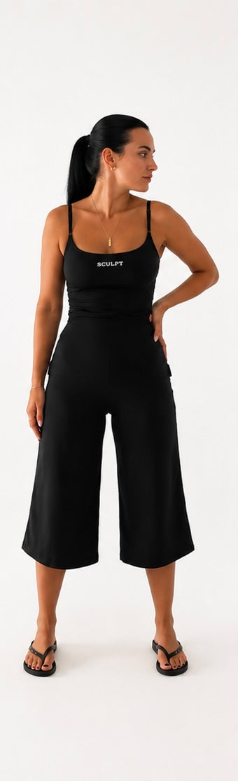 SCULPT 3/4 Wide Leg Pants – Black (PRE-SALE)