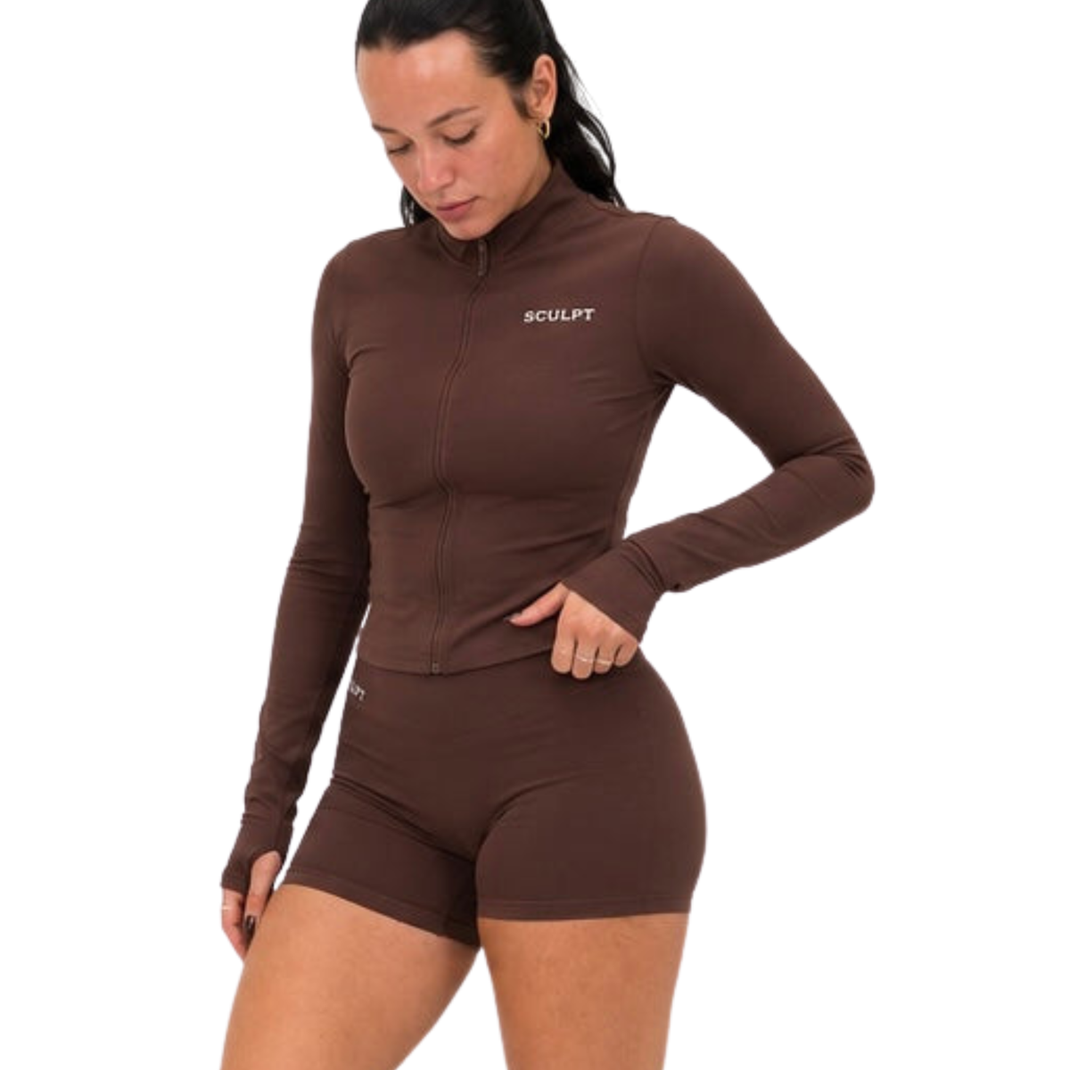 SCULPT Contour Zip Jacket – Espresso