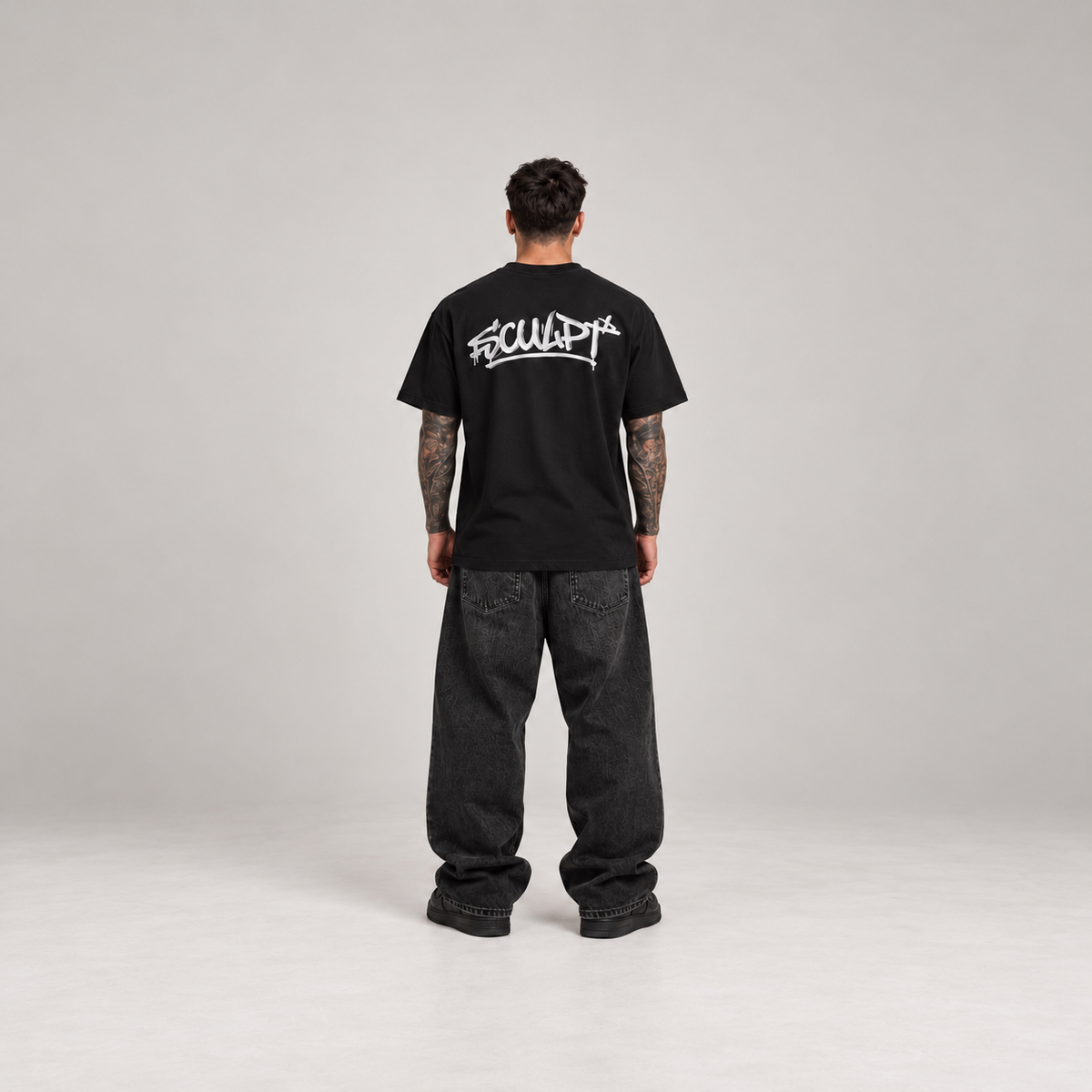 Marshall Premium Oversized Embroidered Tee — Black