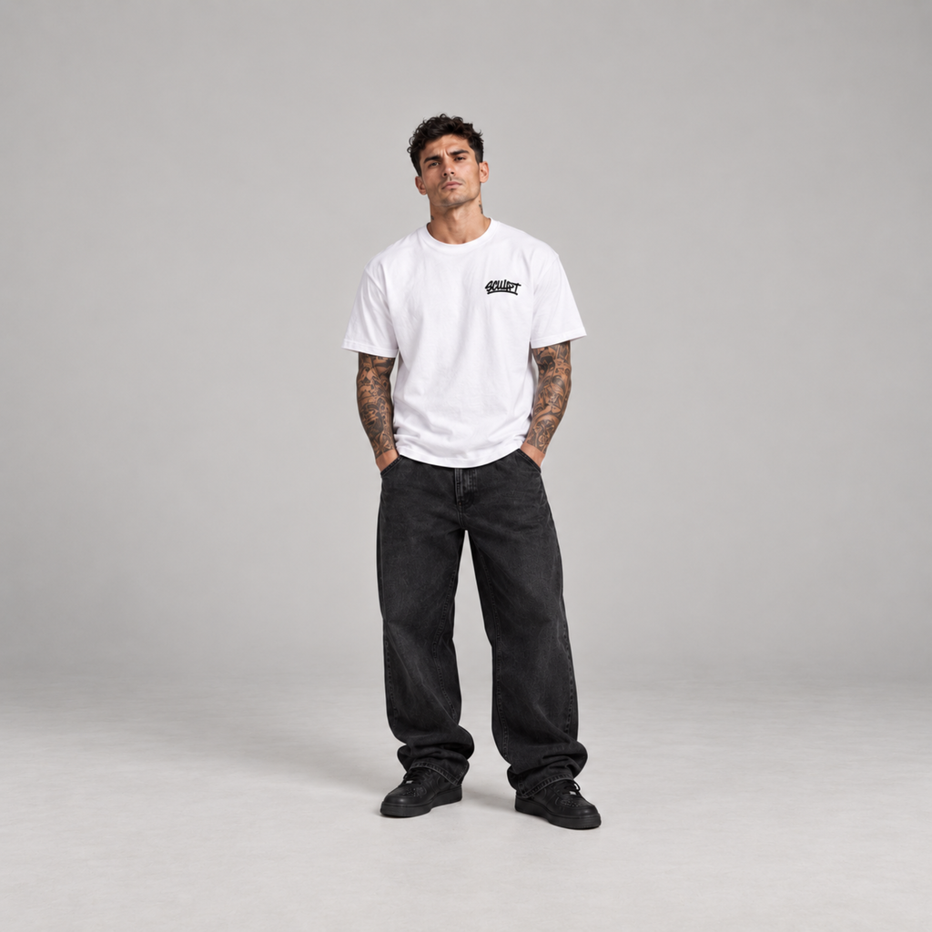 Colson Premium Oversized Embroidered Tee — White