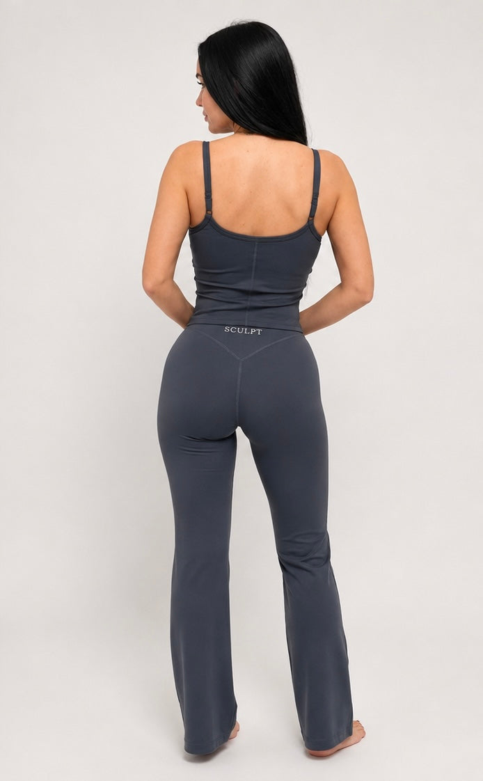Wide-leg pant-Blueberry