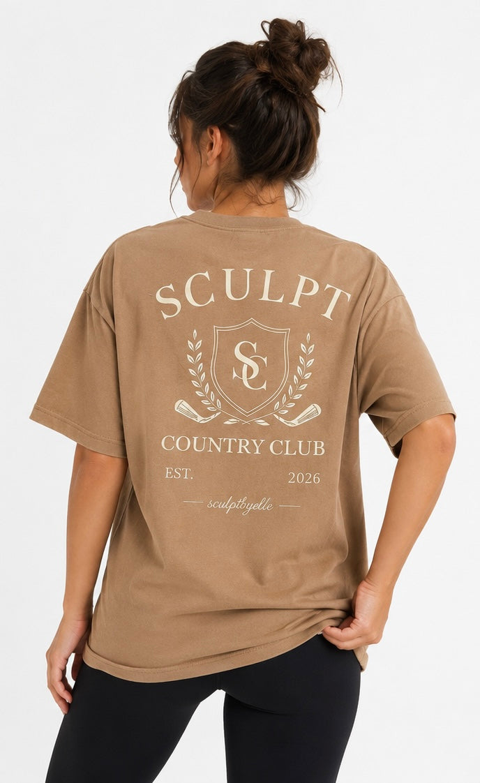 SCULPT Country Club Oversized Tee unisex – latte