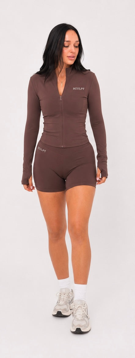 SCULPT Contour Zip Jacket – Espresso