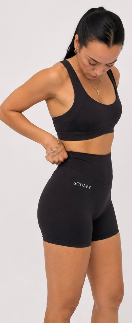 SCULPT Contour Halter Bra – Black