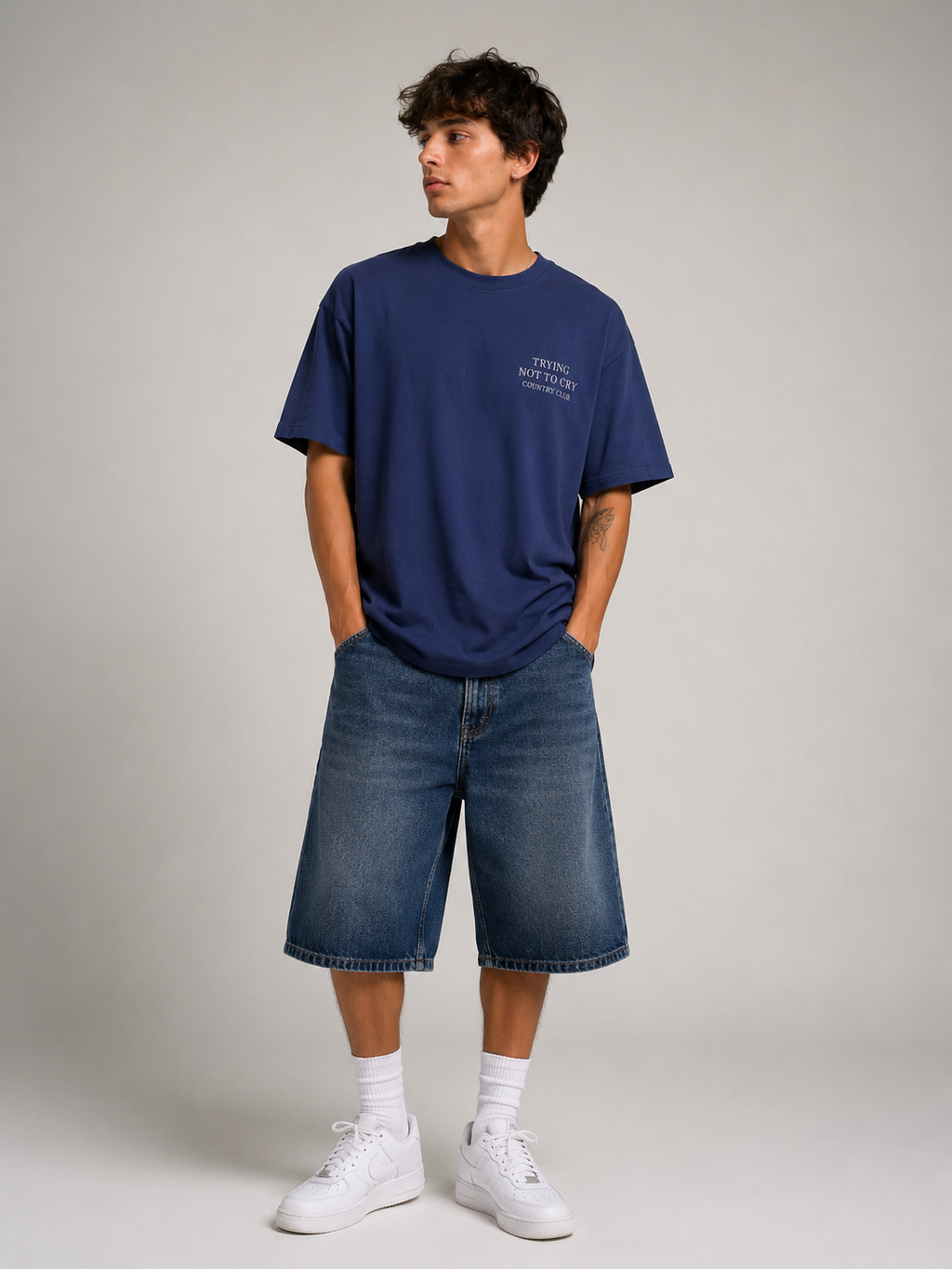 Trying not to cry Tee unisex -Navy