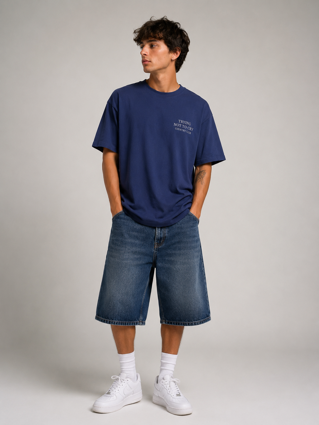 Trying not to cry Tee unisex -Navy