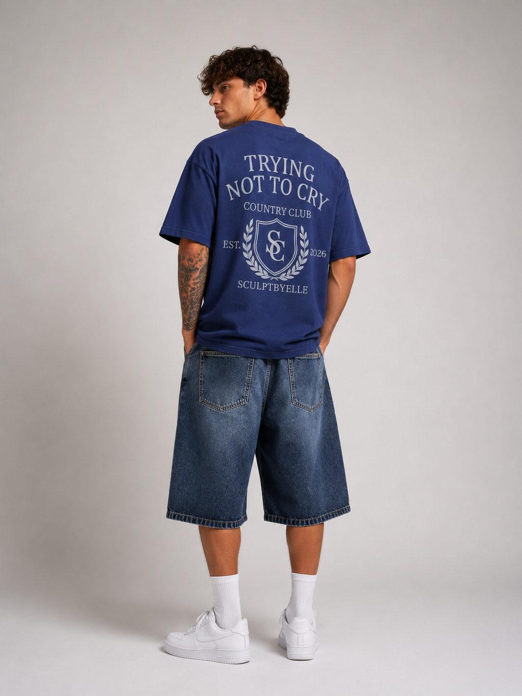 Trying not to cry Tee unisex -Navy